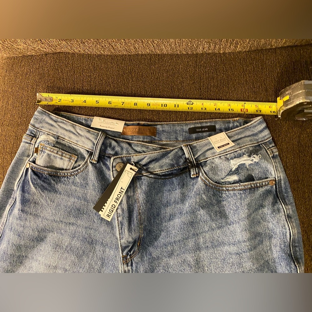 Judy Blue High-Rise Dad Jean Distressed Cris Cross
Waistband Light Wash - Picture 4 of 16